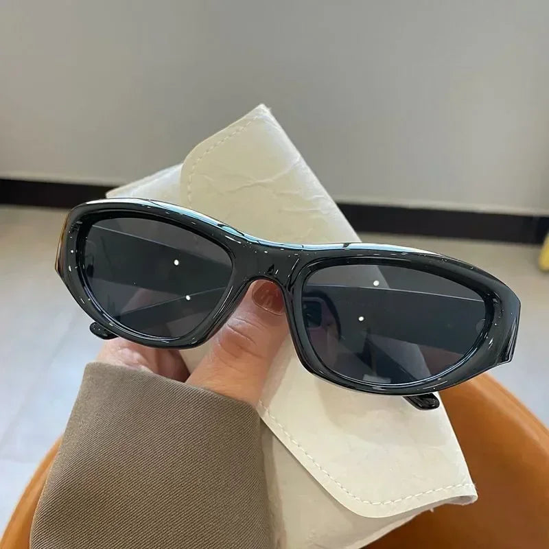 Vintage Punk Sports Sunglasses Women Men Y2K Style Cat Eye Sun Glasses Mirror Fashion Eyewear 2000s Retro Shades Gafas De Sol