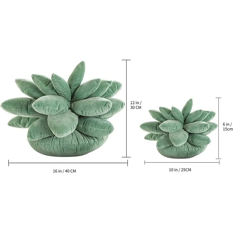 Inyahome 3D Succulent Throw Pillow Cactus Plush Flower Plant Shaped Cushion for Living Room Decor Novelty Decoration Plant Decor