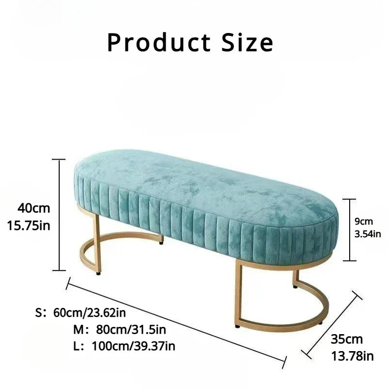 Ottomans Long Sofa Bench, Nordic Fabric Shoe Changing Bench, Home Doorway Corridor Fitting Room Chair