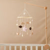 Baby Crib Mobile Bed Bell Rattle Toys Wooden Crochet Stars Pendant Bed Bell Toys Newborn Comfort Crib Bracket Hanging Toys Gifts