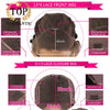 Topodmido Ombre Purple Color Short Hair Wig with Pre-Plucked Hairline Peruvian Hair Bob Lace Wigs with Dark Roots Lace Wigs