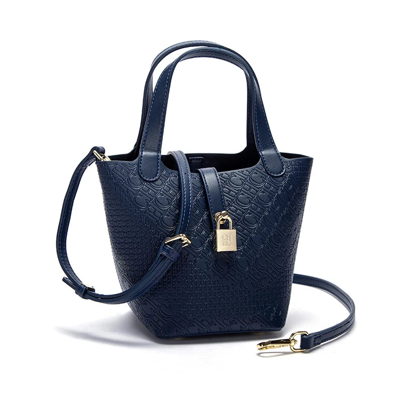 Retro Classic Women's Fashion Handbags Pure Color Design Metal Lock Buckle Accessories Ladies Shoulder Bags Minimalist Versatile