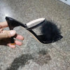 Comemore Transparent Pumps Slip-On Thin Heel High Heels Slide Slipper Womens Party Shoes Nightclub White Women's Sandal Size 43