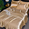 Nordic Satin Silk Bedding Set with Duvet Cover Bed Sheet Pillowcases Luxury Solid Single Double Couple Pillow Case Bedsheet