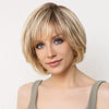 Brown Blonde Mixed Ombre Human Hair Lace Front Wigs Short Wavy Bob Hair Glolden Blonde Remy Human Hair Wig for White Women Daily