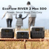 ECOFLOW Portable Power Station RIVER 2 Max, 499Wh/512Wh LiFePO4 Battery/ 1 Hour Fast Charging, Up To 1000W Output