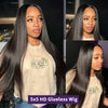 Glueless Wig Human Hair 6X4 5X5 Pre Cut Lace Closure Human Hair Wigs Brazilian Ready To Wear Straight Lace Wig Human Hair 180%