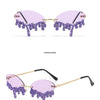 Diamond Rimless Sunglasses Women Luxury Brand Rhinestone Sun Glasses Ladies Sexy Tear Shape Punk Party Eyewear gafas de sol