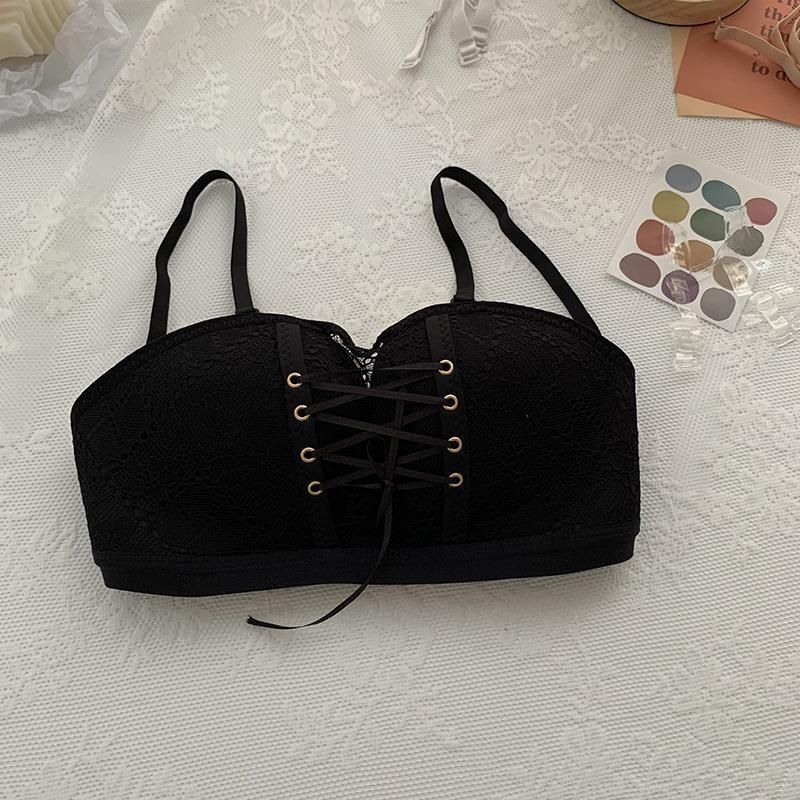 Non-Slip Bra Lace Tube Top Seamless Wireless Small Chest Push up Adjustable Sexy Beauty Back Underwear for Women