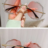 2024 New Metal Frame Flower Designer Women Trendy Fashion Cutting Lens Ladies Street Photography Woman's Shades Sunglasses