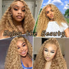Honey Blonde Human Hair Wig Curly Wigs 13x6 Hd Lace Frontal Wig 13x4 Deep Wave Frontal Wig 30 Inch #27 Colored Human Hair Wigs
