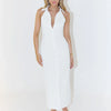 Bornladies Summer Sleeveless Single Breasted Dress Fashionable Ladies Slim Fit Collar Solid Color Long Dresses Women's Clothing