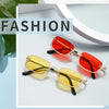 Fashion Small Square Women's Sunglasses Luxury Brand Metal Half Frame Sunglasses Woman Trend 2024 Vintage Black Pink Shades