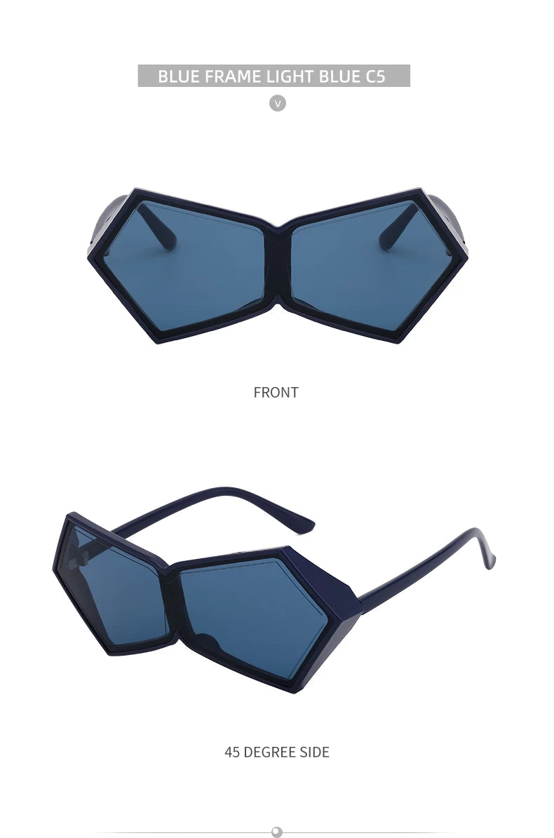 Oversized Square Punk One-piece Sunglasses Women 2024 Luxury Brand Big Frame Shield Sun Glasses For Ladies Wrap Eyewear Goggle
