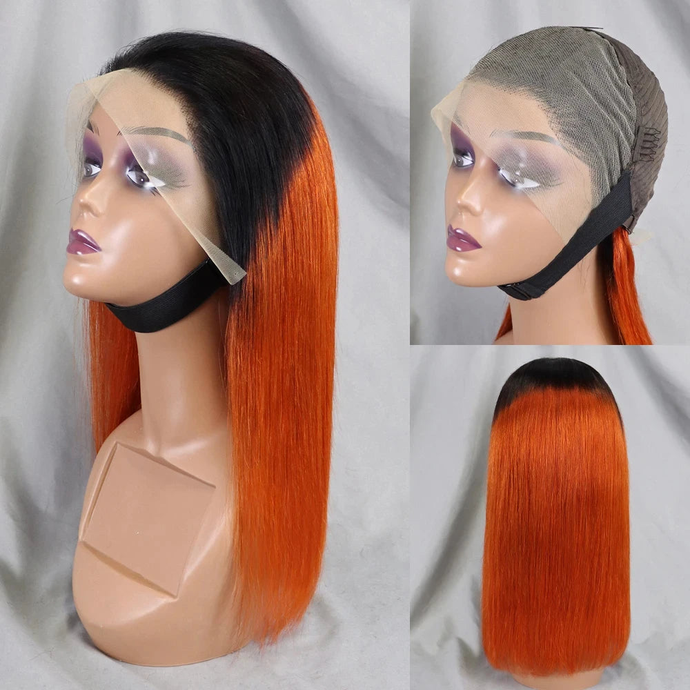 4/30/4 Color Human Hair Bob Wig Straight 13x4 Lace Front Human Hair Wigs Brazilian Wig Short Human Hair Bob Wigs Ombre Wig