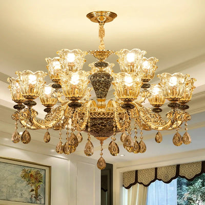 Chandelier Living Room Grand Luxury Crystal Lamp Dining Room Bedroom Decoration French Retro Chandelier Lighting Fixtures