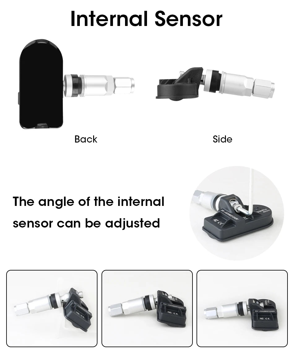 JMCQ USB Android TPMS Tire Pressure Monitoring System Display Alarm System Internal External 5 Sensors For Car Navigation Radio