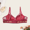 BEAUWEAR Thick Pad Push Up Bra with wire for Small Chest Women Letter Print Mesh Underwear Breathable 75B 80B 85B 90B