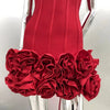 Red Color Women Sexy Strapless Ball Gown Mini Fashion Celebrity Nightclub Party Dress Birthday Cocktail Girls' Outfit