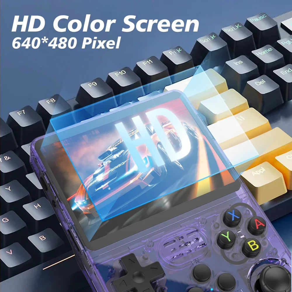 Green R36S Retro Handheld Video Game Console Linux System 3.5Inch IPS Screen R35s Pro Portable Pocket Video Player 64G 128G 256G