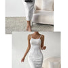 Elegant White Sling Dress Women Backless Sexy Long Dress Beach Vacation Solid Dresses Spring Summer Versatile Base Skirt