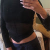 Summer Women T Shirt Girls T-Shirt Woman Clothes Long Sleeve Tops Spring Black Slim Tshirt Female Crop Top Tee Sexy Skinny Y2k