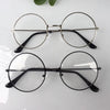 New Metal Frame Glasses Clear Round Lens Eye Glasses for Women Men Large Oversized Eyeware Harajuku Decorative Glasses Gifts