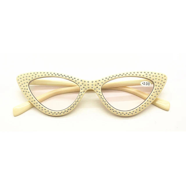 Cat Eye Reading Glasses Women Men Lightweight Diamond Presbyopic Eyeglasses Hyperopia Optical Spectacle Female Goggle