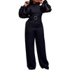 Elegant Jumpsuits for Women Luxury Round Neck Full Sleeve Belt Waisted High Waisted Straight Female Birthday Party Celebrate New