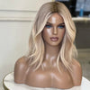 Women Wigs Ombre Ash Blonde Lace Frontal Wigs Synthetic Futura Top Quality Lace Wig Natural Wavy Glueless Wig  Women's Halloween