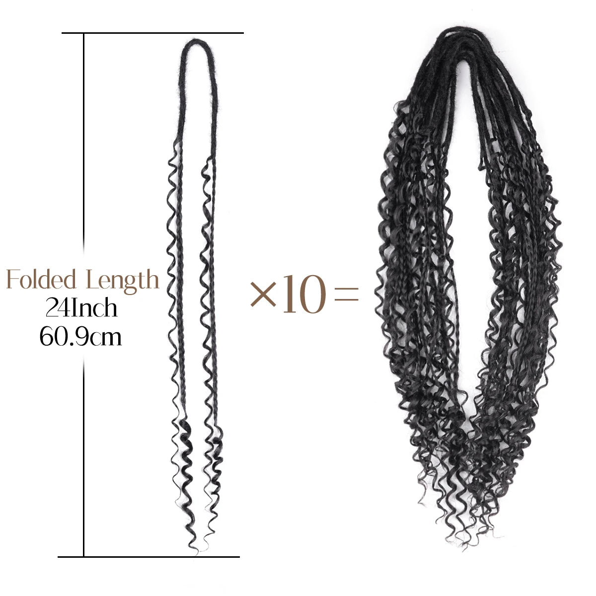 Handmade Dreadlocks Hair Extensions 24Inch Soft Crochet Dreadlock Braids Hair Synthetic Faux Locs Braids Hair For Women And Men