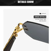 Hexagon Rimless Sunglasses Square Women Retro Men Sun Glasses Brand Designer Eyewear UV400 Shades Oculos Female Gafas