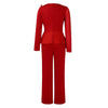 Luxury Jumpsuits & Rompers for Women Round Neck Beaded Transparent Sleeve High Waisted Elegant Female Birthday Party Overalls