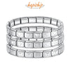 Hapiship 2024 Women's Jewelry 9mm Width Itanlian Elastic Star Heart Butterfly Charm Bracelet Fashion Stainless Steel Bangle ST-