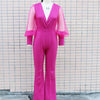 Ladies Elegant Office Jumpsuit Romper For Women 2023 High Waist Wedding Overalls Sequins Bodycon Long Sleeve Party Jumpsuit Club