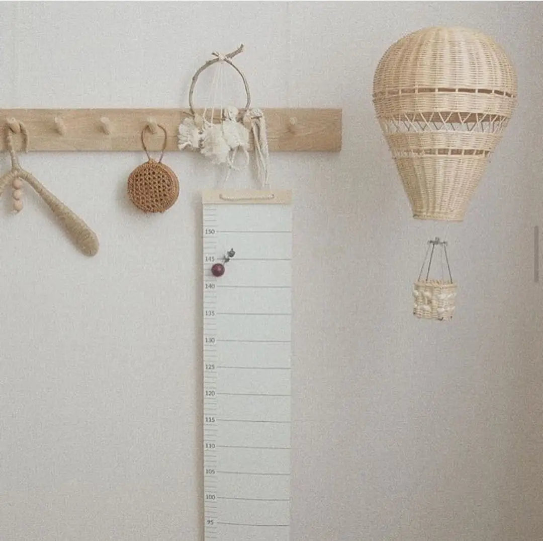 Rattan Hot Air Balloon Decor Hand-woven Wall Hanging Decor Handmade Nordic Photograph Prop for Kids Room Kindergarten Nursery