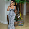CM.YAYA Women's Set Print Strapless Bra Top and Flare Pants Suits 2025 Summer Street Party Two 2 Piece Sets Outfits Tracksuit