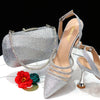 Venus Chan 2023 Newest INS Style Orange Color Elegant High Heels Nigeria Popular Design African Ladies Shoes And Bag Set