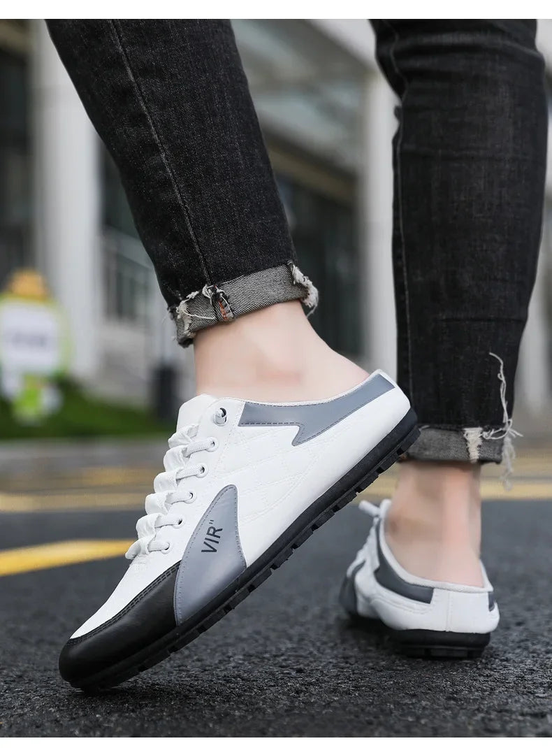 Summer 2023 Half Slippers for Men Trendy Men's Flat Bottom Casual Shoes Soft Sole Support Shoes Men's Sneakers Zapatos De Hombre