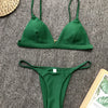 Bikini 2025 New Women's Split Solid Color Adjustable Size Swimsuit
