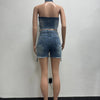 2025 Summer Fashion Denim Woman Sets Y2k Sexy Street Clothes Sleeveless Zipper Tops and Shorts 2 Two Piece Set Jeans Outfit