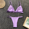 Bikini 2025 New Women's Split Solid Color Adjustable Size Swimsuit