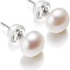 Natural Freshwater Pearl Stud Earrings Real 925 Sterling Sliver Earring Cultured White Pearl for Women Earring Jewelry Wholesale