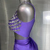 New Women Sexy Two Pieces Set Stretched Crystal Diamonds Night Club Skirt Suits Laced Singer Dancer Stage Performance Costume