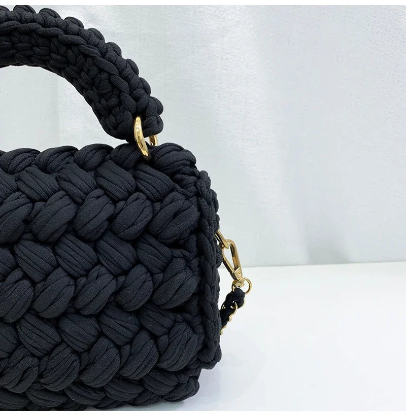 DIY Knitted Handbag Wallet Fashion Rope Woven Ladies Handbag Designer Casual Chain Shoulder Messenger Bag