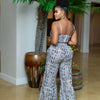 CM.YAYA Women's Set Print Strapless Bra Top and Flare Pants Suits 2025 Summer Street Party Two 2 Piece Sets Outfits Tracksuit