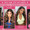 Ombre Highlight 13*4 Lace Front Wig Human Hair 1B/30 Black Brown Body Wave Wigs Transparent Lace Brazilian For Women 200%
