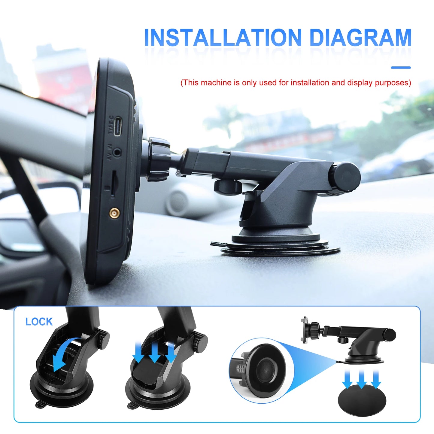 Podofo 9" Car Radio Multimedia Video Player Wireless Carplay Android Auto Car Mirror DVR Recorder Dashboard For Nissan Toyota