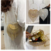 Rhinestone Evening Bag Heart Pattern Silver Handbag Womens Diamond Tassel Banquet Clutch And Purse Wedding Bridal Prom Wallets