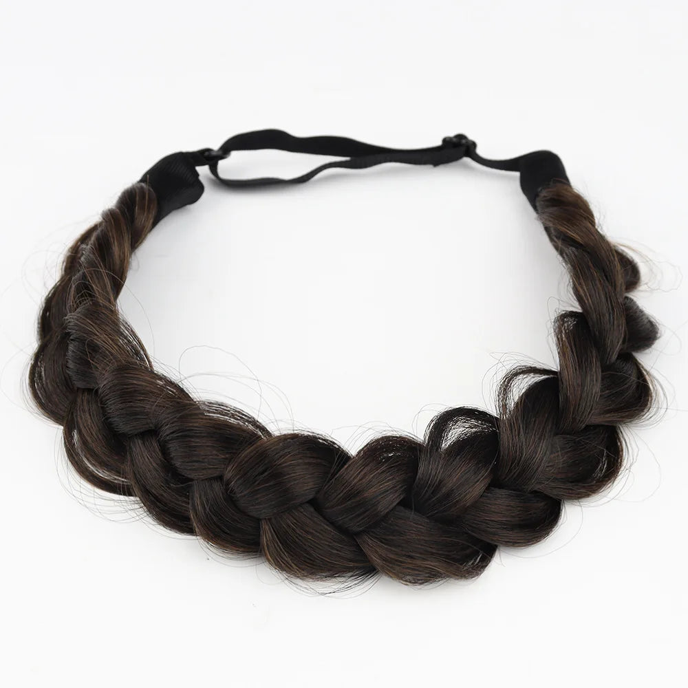 Synthetic Premium Adjustable Handmade Braided Elastic Band Hair Fashion Braiding Hair Headband Headwear For Women